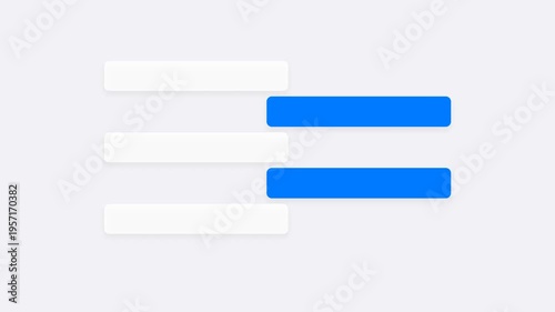 Modern glassmorphism style messaging interface animation with vibrant blue chat bubbles on blurred background