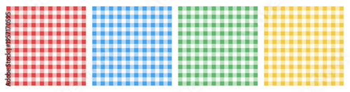 A seamless gingham pattern set. Vichy checkered background