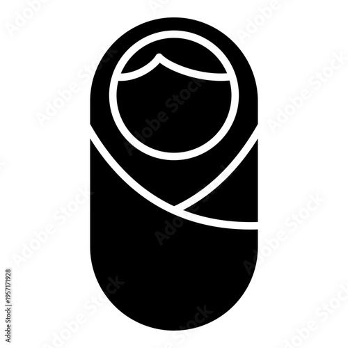 Baby swaddle glyph solid icon