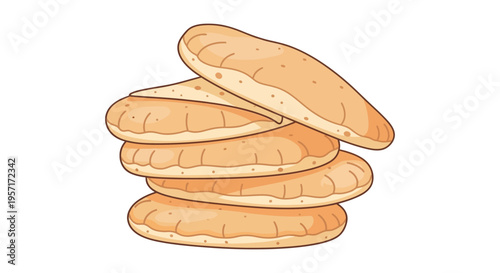 Stack of several light brown cookies with a slightly cracked surface.