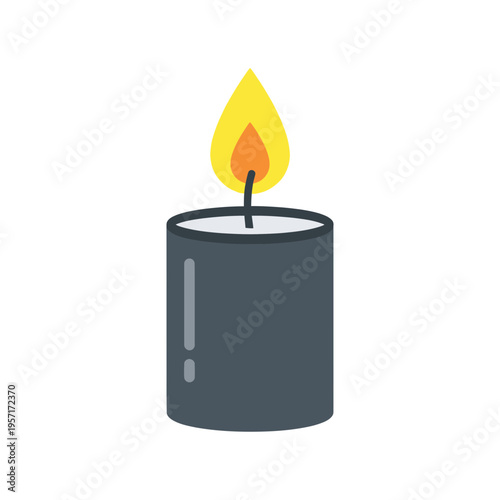 Illustration of a lit candle with a yellow flame.