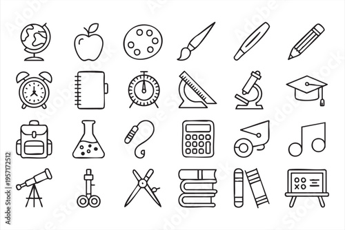 School and University Icons for Learning Study and Academic Projects