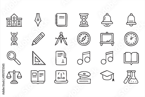 School Learning Icons for Classroom Teaching and Academic Use