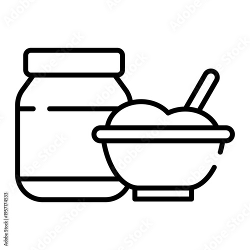 Baby food black line icon