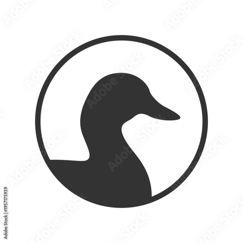 Duck graphic icon. Duck head sign isolated on white background. Vector illustration
