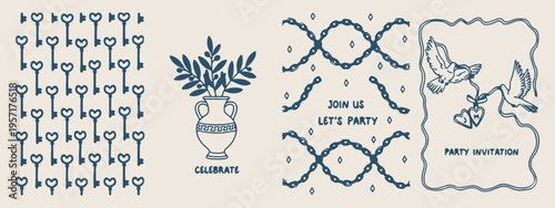 Ancient greek vase, classical floral patterns, mediterranean decor elements, antique pottery sketches, historical design motifs, hand drawn greek art, museum style graphics.