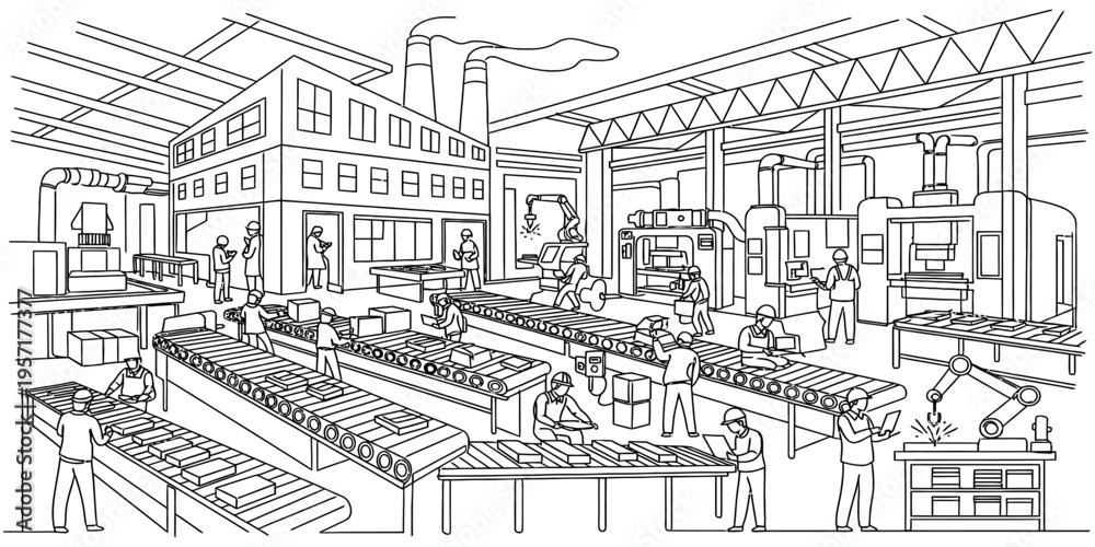 Fototapeta premium Professional Industrial Coffee Roasting Machine and Large Factory Production Line