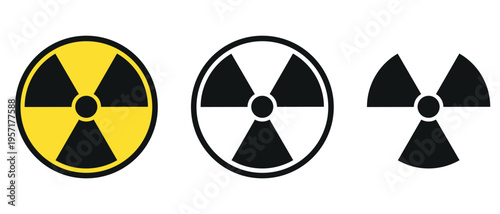 Radiation hazard sign. Symbol of radioactive threat alert

