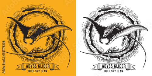 Abyss Glider Deep Sky Clan Manta Ray Dragon Hybrid Fantasy Creature