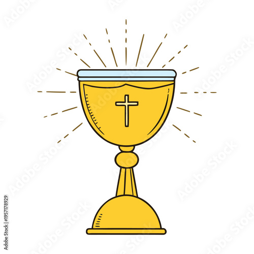 Golden sacrament shining with sacred light, symbolizing faith, purity, and divine grace. Its radiant glow reflects spiritual devotion and the holiness of sacred rituals.
