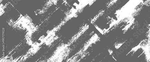 Distressed grunge texture with diagonal white paint strokes on dark grey background