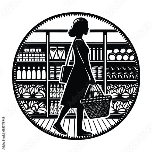 A stylish woman strolls with shopping bags, her confident silhouette capturing the joy and energy of a busy day filled with fashion and finds.
