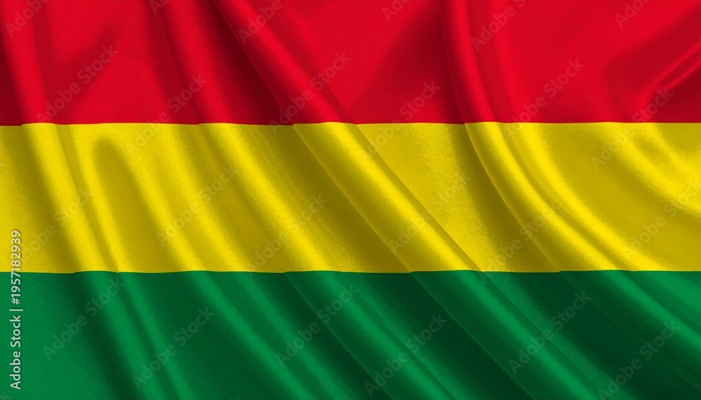 Obraz premium Bolivia national flag with red yellow green stripes.