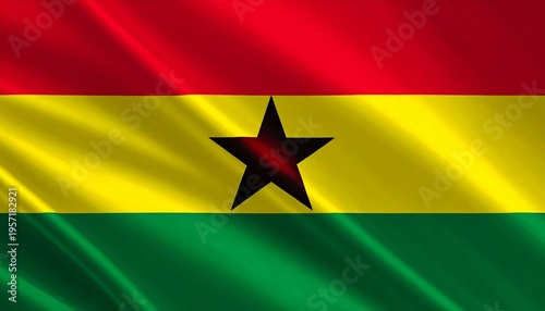 Ghana national flag with black star.