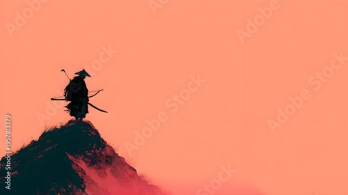 Silhouette of Archer Against Vibrant Background