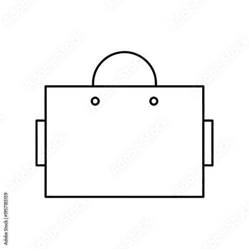 Vector graphic of a briefcase with handle and two buttons on the front