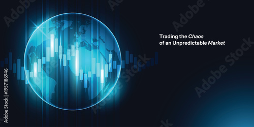 Stock market and forex trading chart indicator. Financial graph candle stick concept global financial index.