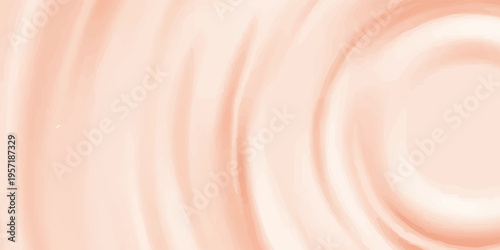 Strawberry cream yogurt swirl vortex background. Pale pink milk texture with spiral pattern, soft pastel colored abstract dairy product bg. Smoothie or ice cream decoration, food packaging element.