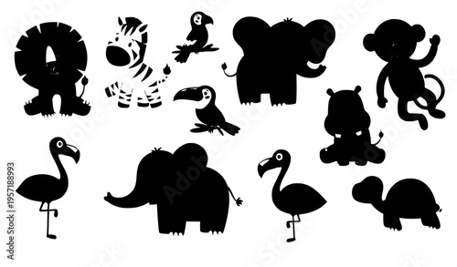 Cute jungle animal seamless pattern style vector with safari characters for kids design