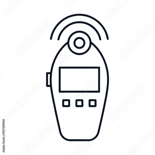 Vector of a handheld device with a screen and circular sensor on top