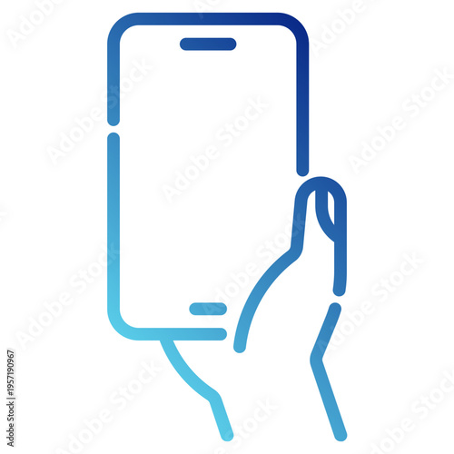 smartphone. This is a vector single icon with a dashed line gradient style. It is suitable for various purposes, including website design, mobile app design, and logo design.