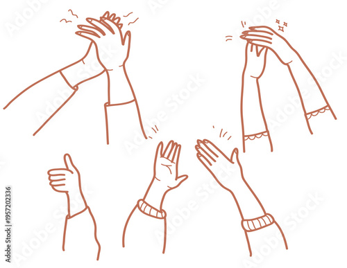 Collection of doodle hand gestures icon collection for use on web, presentation or journal