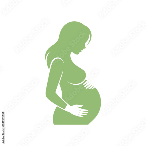 Pregnant mother vector icon graphic isolated sketch illustration on white background.