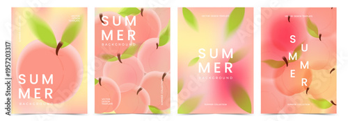 Fotografija Summer peach background with soft blur effect