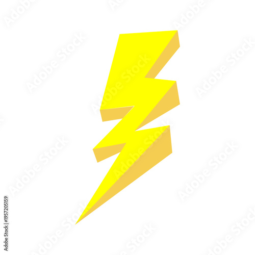 3D Lightning Bolt Icon