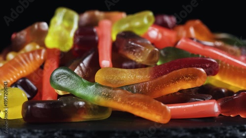 Colourful sugary candy, Assort various sweet candies.