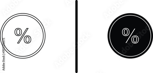 A simple illustration of percentage signs in black and white