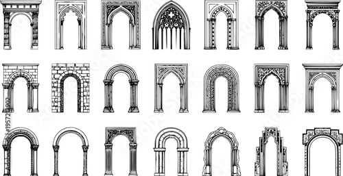 Architectural Arches: A Collection of Illustrated Vintage Portal Designs