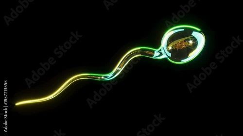 Glass spermatozoon medical bg rotate endless 4k