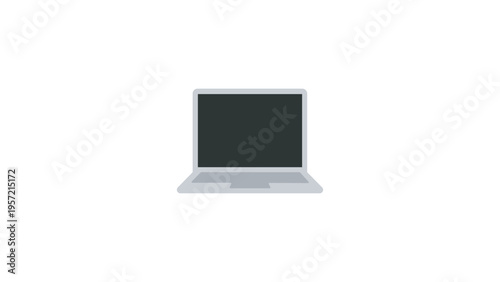 Laptop vector flat icon. Isolated laptop computer emoji illustration.
