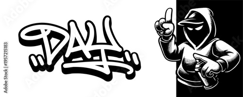 Deal of the Day Graffiti Mascot Character Representing Daily Urban Promotions and Flash Sales.