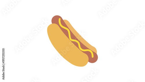 Hot dog emoji vector illustration food snack bun sausage mustard .