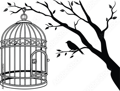 Vintage Bird Cage Decorative Set. Hanging Bird Cage Isolated Design. Classic Metal Bird Cage Collection. Ornamental Bird Cage Structure Set. Empty Bird Cage Minimal Style. Antique Bird Cage Decorative