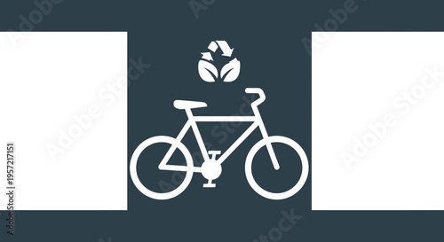 Simple bicycle with leaf logo design.