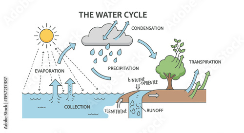 The Water Cycle Process Diagram.