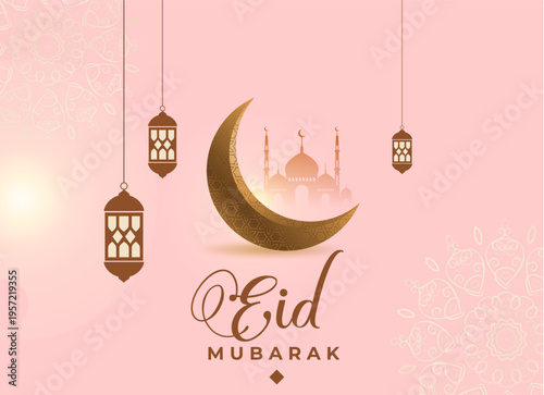 layar 2026-03-23 183339.mp4
Pink Eid Mubarak greeting with ornate crescent moon, mosque silhouette, hanging lanterns, and delicate floral corner mandalas, soft elegant Islamic festive vector backgroun