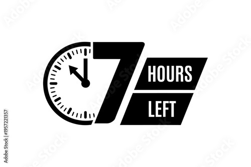 Countdown timer seven hours left icon