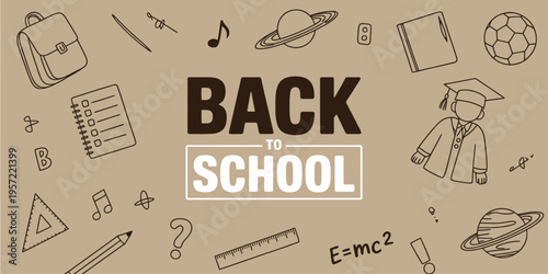 Back to school doodle illustrations concept