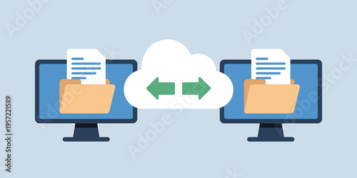 Cloud computing data transfer between computers