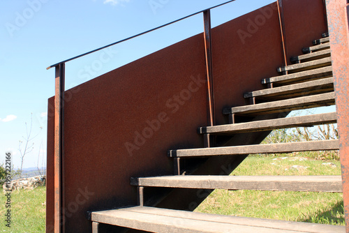 Cuadro en lienzo Rampe,  rambarde en acier corten