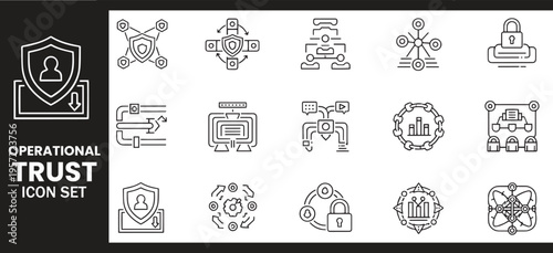 Operational Trust and Secure Business Governance Infrastructure Icon Set