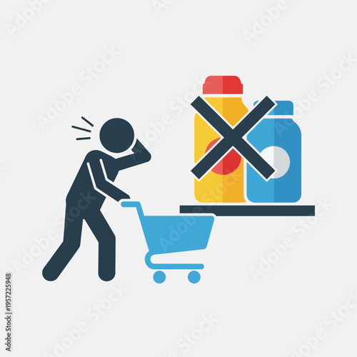 Person distressed after seeing medication bottles marked with a cross.