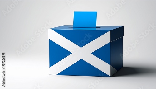 scotland flag voting box on white background; free space for text