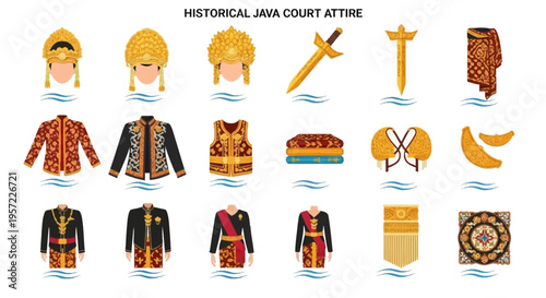 Traditional Java Royal Court Clothing Indonesia.