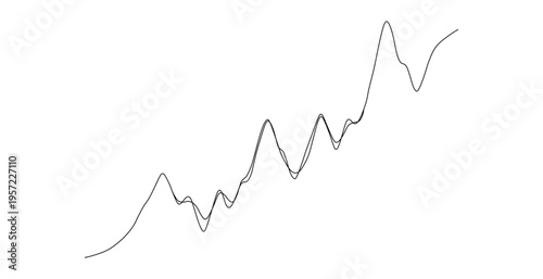 Black line graph with wavy peaks and valleys showing fluctuating trend