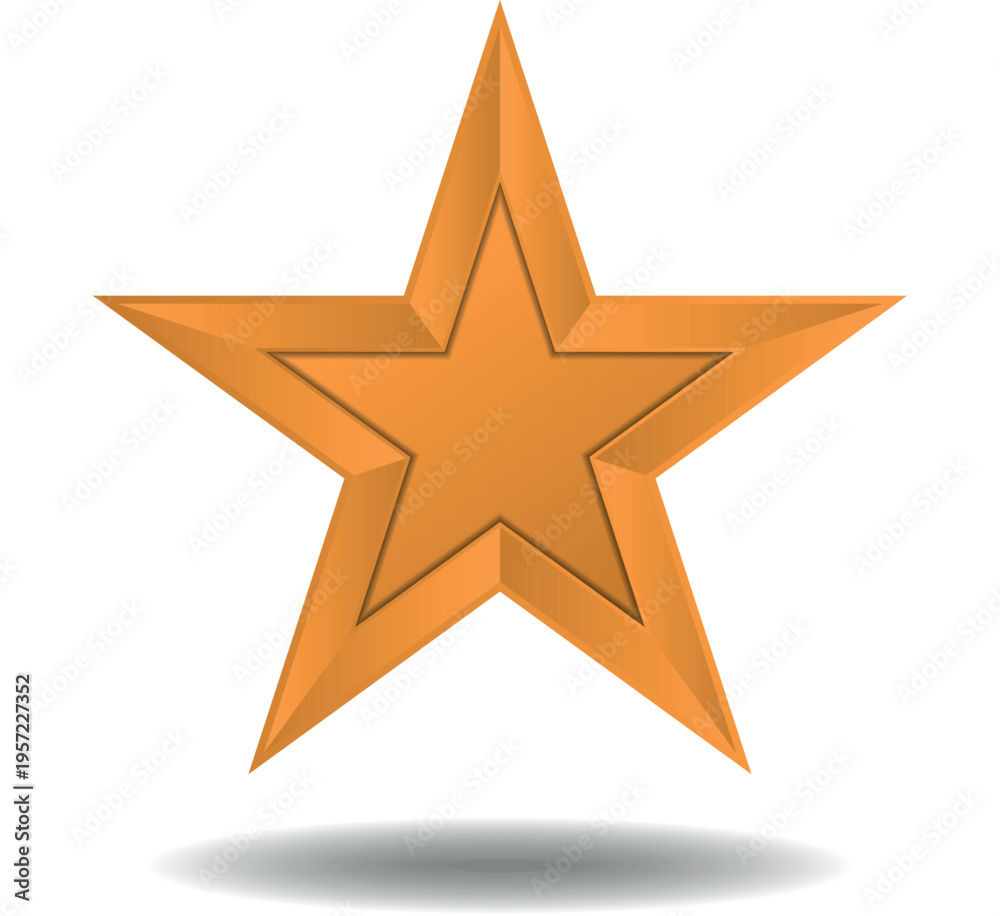 Obraz premium Golden star icon with shadow